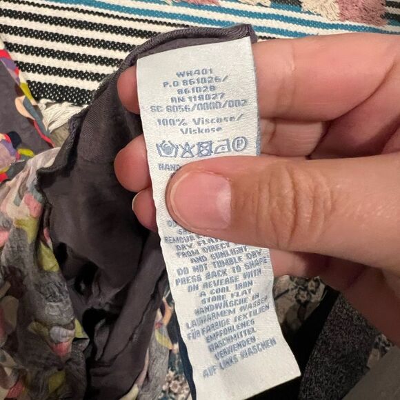 Boden Gray Floral Drapey Jersey Dress 3/4 Sleeves - Picture 9 of 11